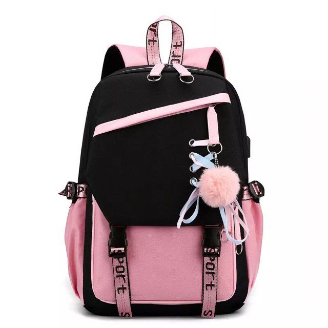 AIGIA School Bookbag with USB Charging Port Backpack Laptop Travel Shoulder School Book Bag Rucksack