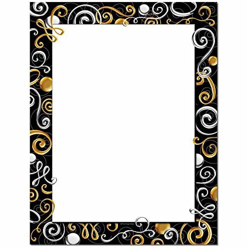 Gold & Silver Swirls Letterhead Laser & Inkjet Printer Paper, 100 pack