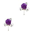 thumbnail image 4 of relayinert Broche Moderne Minimaliste Unique et à la Mode Pièce de Déclaration Épingles de Luxe pour Mariages Rouge Violet 2Set, 4 of 6