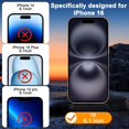 thumbnail image 2 of 3 Pack Screen Protector for iPhone 16 with 3 Pack Camera Lens Tempered Glass Protector, 6.1 Inch HD Clear Tempered Glass Film 9H Hardness Full Coverage, Scratch Resistent, No Air Bubbles, 2 of 6