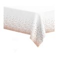 thumbnail image 1 of 1 Pack Plastic Tablecloths for Rectangle Tables, Disposable Party Rose Gold Dot Confetti Rectangular Table Covers for Parties Wedding Bridal Shower, 54" x 108", Rose Gold, 1 of 6