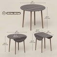thumbnail image 3 of HOMCOM 35" Folding Dining Table with Solid Wood Legs, Distressed Light Grey, 3 of 10