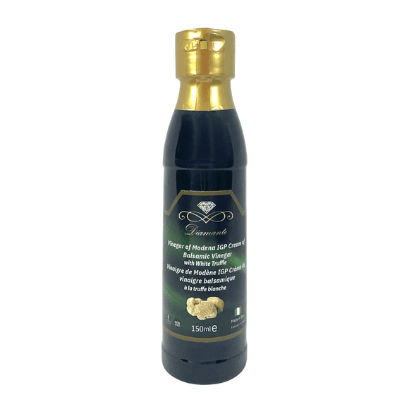 Diamante Cream of Balsamic with White Truffle Vinegar of Modena IGP 150ml | Made in Italy | Gourmet Truffle Glaze & Dressing