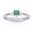 thumbnail image 2 of Birthstone Heart Ring with Shoulder Accents - Emeral (May), 2 of 4