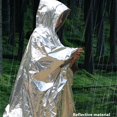 thumbnail image 3 of TopLLC Poncho de Pluie à Capuchon, Imperméable d'Urgence Isolé Réfléchissant en Film d'Aluminium PE, Imperméable Réutilisable Résistant aux Intempéries, Équipement de Survie Portable Double Face pour la Randonnée, le Camping et l'Extérieur, 3 of 9
