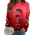 thumbnail image 4 of Chandail Ample à Manches Longues pour Femmes avec Imprimé « Merry Noël », Col Rond, Chandail en Molleton, Grande Veste pour Femmes, Coupe Ajustée, Chandail à Enfiler, Hauts, Chandails en Molleton, Chandails Décontractés à Manches Longues, Chandails d'Entraînement, Blouse Ample, 4 of 8
