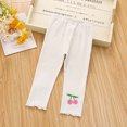 thumbnail image 1 of MeetoTime Infant Toddler Girls Cotton Ribbed Leggings Solid Color Skinny Ankle Length Pants for Kids, 1 of 2