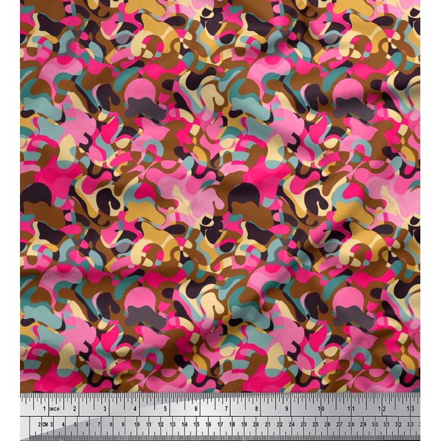 Soimoi Georgette Viscose Fabric Multicolor Texture Fabric Prints By Yard 42 Inch Wide