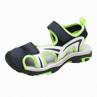 Gubotare Sandals for Toddler Boys Boy's Girl's Outdoor Athletic Strap Breathable Closed-Toe Water Sandals (Toddler/Little Kid/Big Kid) Size 1 (Green,Big Kids 1)