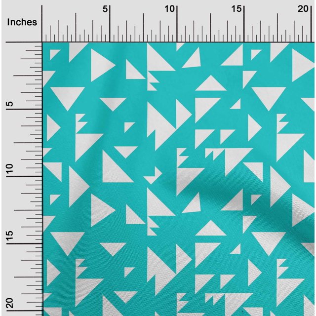 oneOone Cotton Poplin Fabric Triangle Geometric Printed Craft Fabric BTY 42 Inch Wide