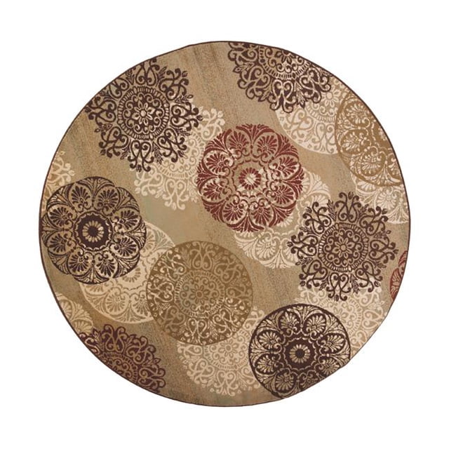 HomeRoots 352530 7 ft. 7 in. Round Polypropylene Sage Area Rug