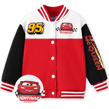 Disney Cars Boys Bomber Jackets Lightning McQueen Varsity Lightweight Sweatshirts Gift Fall Spring Toddler 2T
