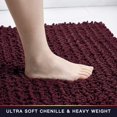 thumbnail image 4 of CPDD Bathroom Rug Non Slip Bath Mat (32x20 Inch Burgundy) Water Absorbent Super Soft Shaggy Chenille Machine Washable Dry Extra Thick Perfect Absorbant Best Large Plush Carpet for Shower Floor, 4 of 5