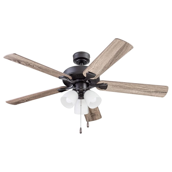 Portage Bay 52 Inch Stannor Ceiling Fan Indoor Light Kit with 3 Bulbs, 51434, Bronze