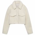 thumbnail image 1 of LOVZFMLL Jackets for Women's Fleece Pocket Decoration Short Jacket, 1 of 4