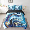 thumbnail image 2 of YST Teal Marble Comforter Set, 7-Piece, Watercolor Abstract, King, 2 of 4