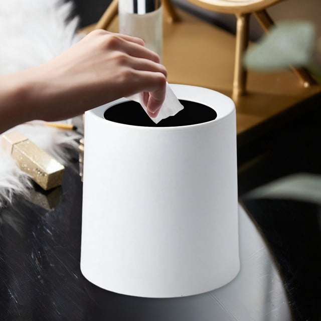 Chmadoxn Garbage Can, Trash Can Scandinavian Square Mini Desktop Garbage Can Without Cover Coffee Table Living Room Office Study Double Japanese Plain Originality PP Desktop trash can