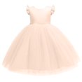 thumbnail image 1 of RXIRUCGD 2025 Vêtements d'Été pour Enfants Robe en Maille Unie à la Mode pour Filles Robe de Performance Formelle pour Filles, 1 of 4