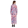 thumbnail image 4 of Bimba Robe Chemise Maxi Imprimée à Manches Longues pour Femmes, Coupe Ample Décontractée, Boutonnée, 4 of 7