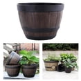 thumbnail image 3 of Barils Rustiques en Résine Seau Jardinière Pots de Plantes Boîtes Contenant Seau Jardinière de Cour Arrière Extérieur Intérieur, 3 of 6