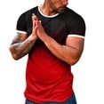 thumbnail image 1 of Ketyyh-chn99 Chandail pour Homme 2024 Mode d'Été Chemise de Plage T-Shirt pour Homme Manche Courte Col Rond Tee Haut T-Shirts Régulier Rouge,3TG, 1 of 4