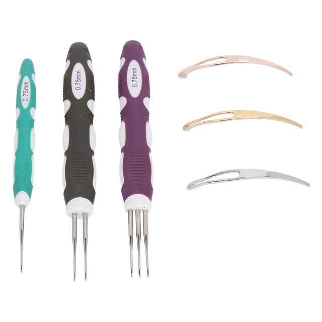 Crochets pour Dreadlocks, 0.75mm 6 Pcs Outil de Verrouillage pour Extensions de Dreadlocks