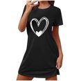 thumbnail image 1 of Amzcrzy Pyjamas pour Femmes Mode Imprimé Cœur Valentines Day Robe Décontractée Confortable à Manches Courtes Chemises de Nuit pour Femmes Valentines Day Cadeaux, 1 of 5