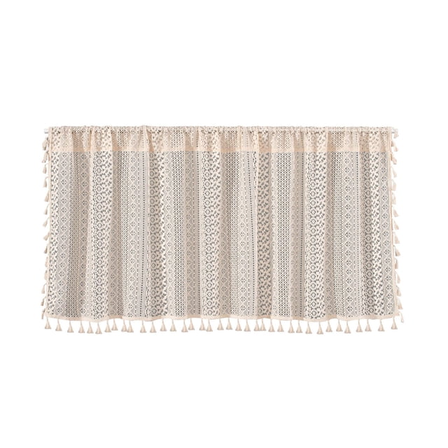 Valances for Windows Valance Curtains for Kitchen - Window Light Blocking Short Rod Pocket Curtain Panels for Small Window Bathroom Basement Window Curtain Panels