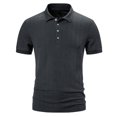 thumbnail image 1 of LSLJS Men Casual Solid Button Short Sleeve Lapel Collar Pullover T Shirt Tops, Mens Shirts Summer Clothes, 1 of 8