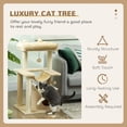 thumbnail image 4 of PawHut Cat Tree Tower Multi-Level Kitten House with Scratching Post, Beige, 4 of 10