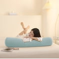 thumbnail image 4 of HHBEAUTY Round Pillow, Cervical Neck Roll Memory Pillow, Bolster Pillow, Round Neck Support for Sleeping | Bolster for Bed, Legs, Back and Yoga, Removable And Washable, Blue, 4 of 6