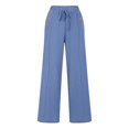 thumbnail image 4 of VEKDONE Womens Linen Long Pants Light Blue XXXL, 4 of 5