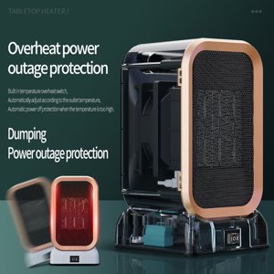 Wzzjkit Space Heater, Portable Electric Heater Adjustable Angle for Indoor Use, Upgraded Small Desk Heater with Overheat Protection for Bedroom, Office