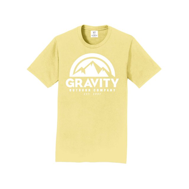 Gravity Outdoor Co. T-Shirt à Manches Courtes - Trophée Or - Logo Blanc - 2TG