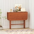 thumbnail image 2 of Costway Foldable Dining Table for 2-4 People Extendable Table with Rubber Wood Legs Brown, 2 of 10