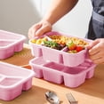 thumbnail image 4 of Yhmxh Home and Kitchen,Kitchen Gadgets Wheats Straw Squares Four Compartments Lunch Box With Transparent Lid Lunch Box Fruit Compartment Refrigerator Fresh Complementary Food Box Plasti C Lunch Boxs, 4 of 6