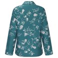 thumbnail image 4 of IROINID Rabais Polyester T-Shirt à Manches Longues pour Femmes Décontracté Col Rabattu Col Rond Bouton Blouse Élastique Chemises, Vert, 4 of 5