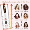 thumbnail image 2 of Unbound Cordless Auto Rotating Ceramic Hair Curler USB Rechargeable Automatic Curling Iron LED Display Temperature Wave Curler White Color, 2 of 5