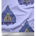 thumbnail image 1 of Soimoi Rayon Crepe Fabric Leaves & Floral Block Print Fabric by Yard 46 Inch Wide, 1 of 3