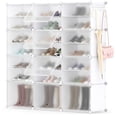thumbnail image 1 of Costway Portable Shoe Rack Organizer 12-Cube 48 Pair Shoe Shelf Storage Cabinet with Hook White, 1 of 10