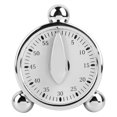 thumbnail image 1 of 60 Minutes Kitchen Timer, Stainless Steel Egg Shaped Mechanical Cooking Timer, 1 of 4