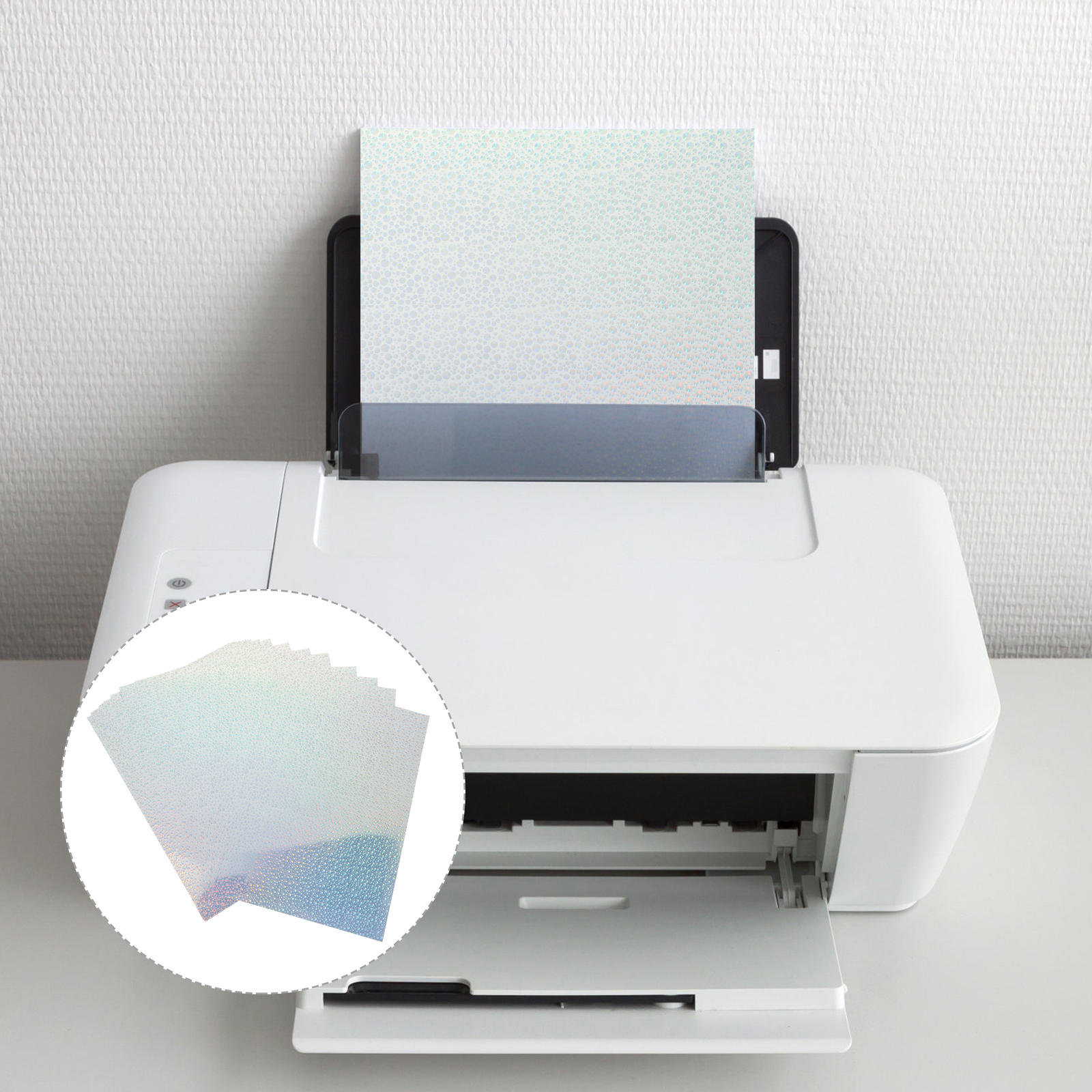 WASHWEPE 20 Sheets Sticker Printing Paper Multi Color Rectangular for Office Use