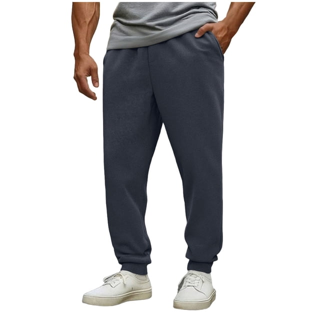 LIaqionyy Men's Sweatpants Cotton Comfortable Elastic Bottom Drawstring Waist Sweatpant for Men Exercise Jogger