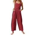 thumbnail image 4 of Gupgi Women Loose Style Overalls, Sleeveless Square Collar One-piece, 4 of 7