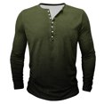 thumbnail image 2 of RXIRUCGD Chemises Blouses Décontractées à Manches Longues à Col Rond pour Hommes avec Boutons Imprimés, Vert Armée, Taille : S, 2 of 4