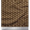 thumbnail image 1 of Soimoi Brown polyester Crepe Fabric Brush Stroke Abstract Printed Fabric 1 Yard 42 Inch Wide, 1 of 3