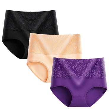 EGNMCR Women's Cotton Underwear, High Waist Breathable Briefs, Soft Underpants, Ladies Stretch Panties 3pcs Women's Briefs Comfortable Cotton High Waist Underwear Women Panties Women Underwear
