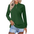 thumbnail image 1 of asjyhkr Plus Size Womens Long Sleeve Shirts Button Summer Tops Trendy 2025 Work Business Causal T Shirts, 1 of 6