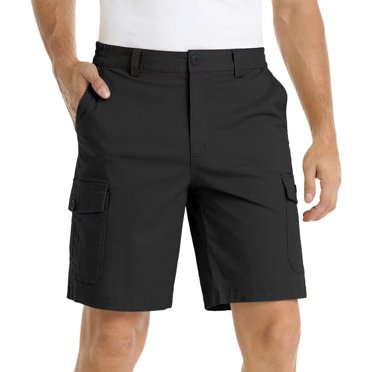 LOVZFMLL Shorts Cargo Décontractés pour Hommes, Shorts pour Hommes au Design Mode avec Boutons et Poches pour la Vie Quotidienne et les Activités de Loisirs Noir 4TG