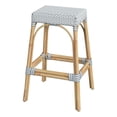 thumbnail image 1 of Butler Specialty Company Robias Rectangular Rattan 30" Bar Stool - White & Blue, 1 of 6